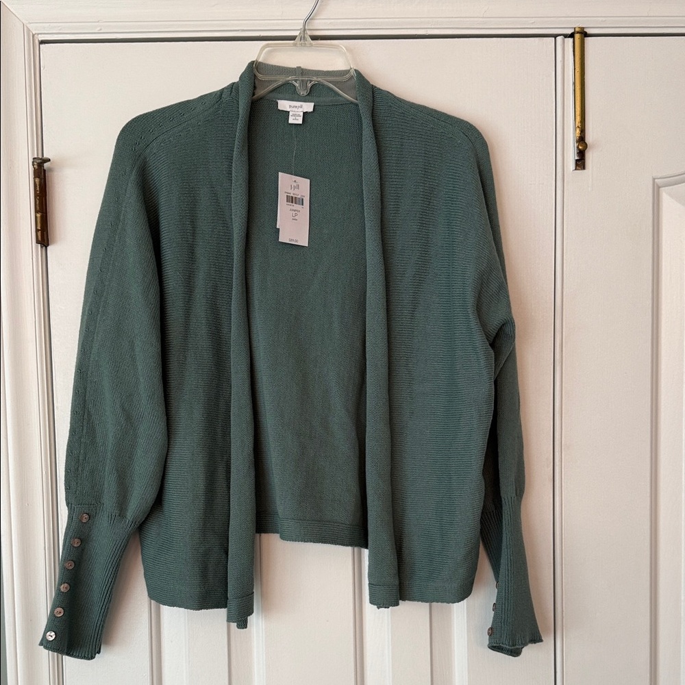 Women's Green Cardigan Sweater
